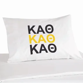 Kappa Alpha Theta Sorority Letters in Sorority Colors Pillowcase