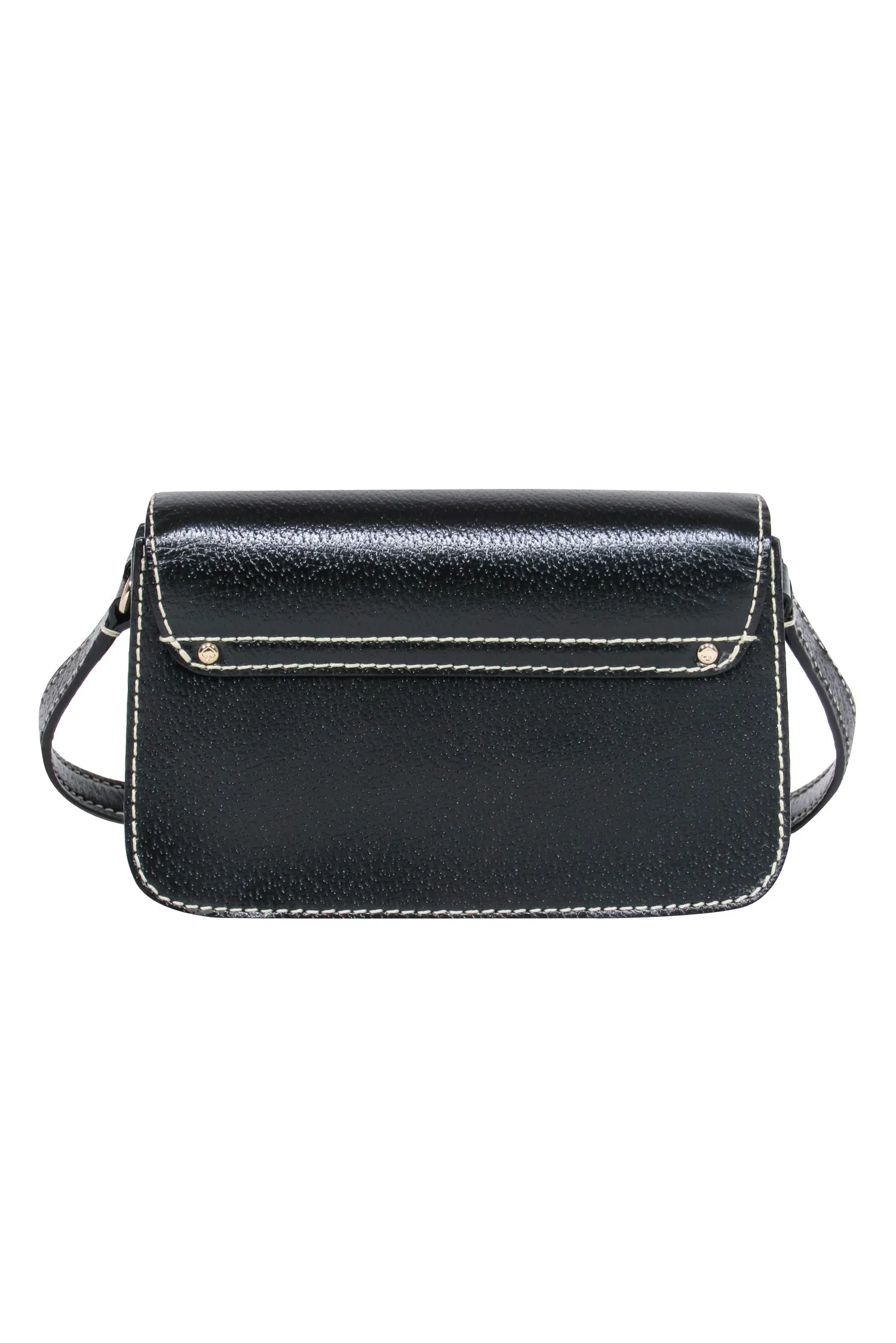 Kate Spade - Black Mini Crossbody w/ Cream Stitching Detail