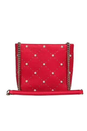 Kate Spade - Red leather Pearl Accent Crossbody