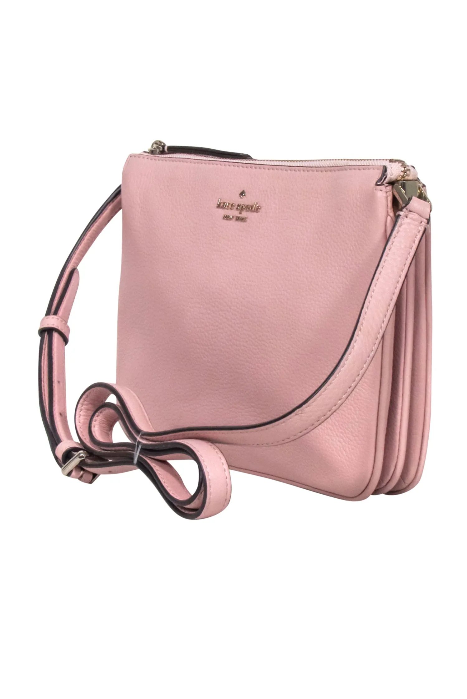 Kate Spade- Light Pink Pebbled Leather Triple Gusset Crossbody