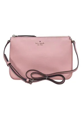 Kate Spade- Light Pink Pebbled Leather Triple Gusset Crossbody