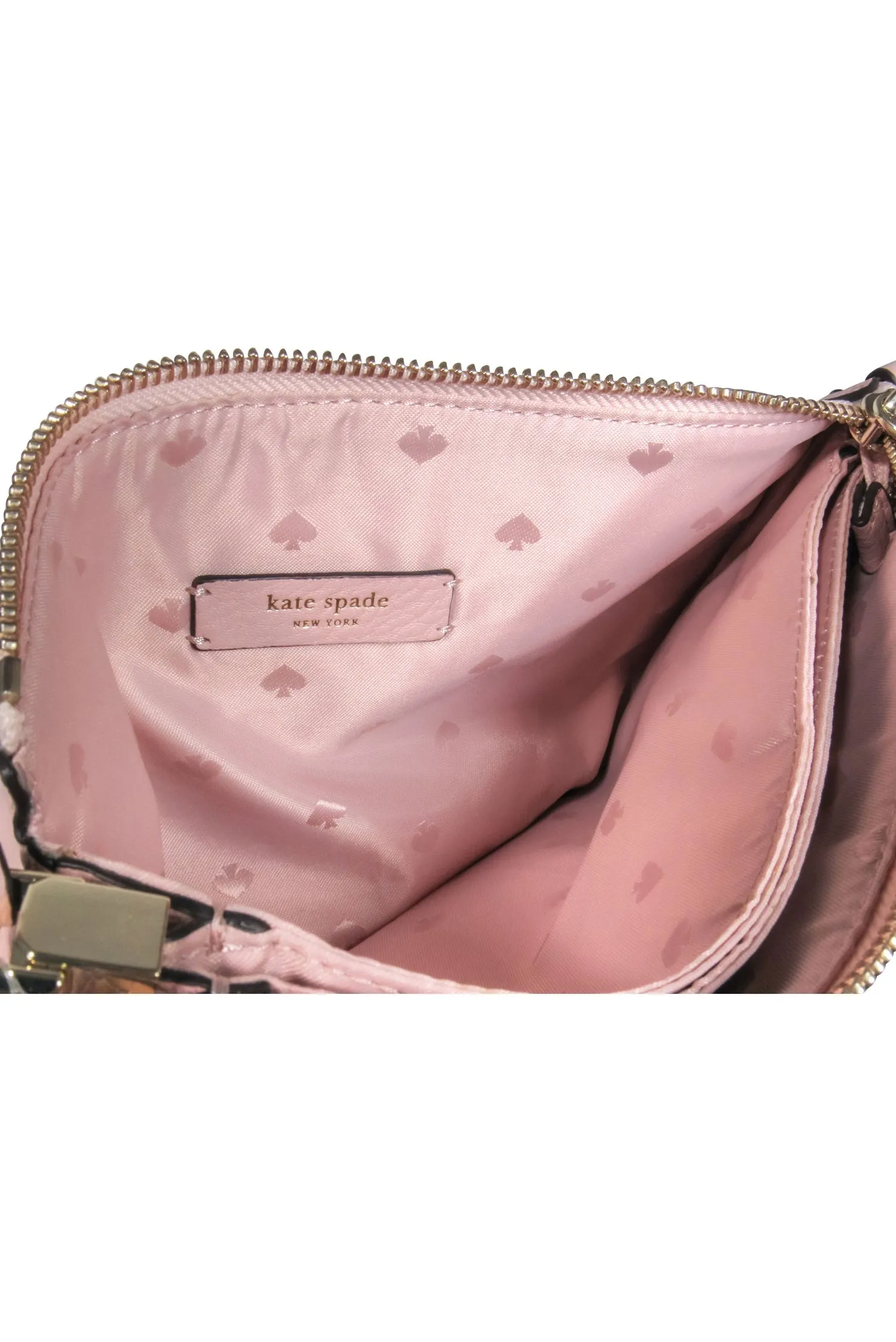 Kate Spade- Light Pink Pebbled Leather Triple Gusset Crossbody