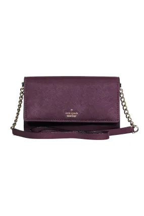 Kate Spade- Maroon Saffiano Leather Crossbody