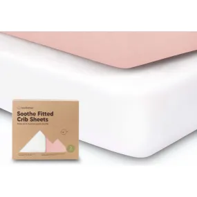 KeaBabies 2-Pack Soothe Fitted Crib Sheet, Rose