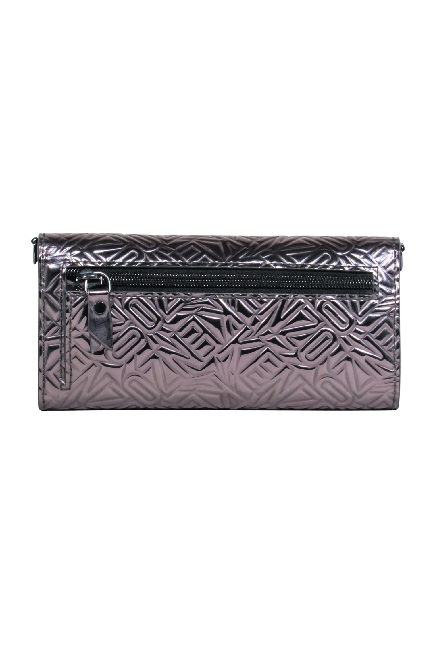 KENZO - Gunmetal Metallic Logo Embossed Crossbody