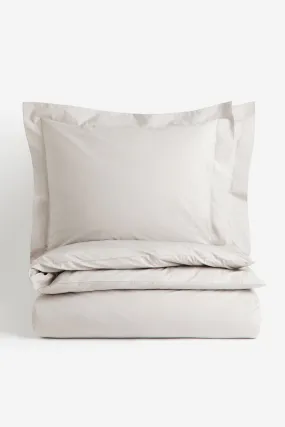 King/Queen Cotton Percale Duvet Cover Set