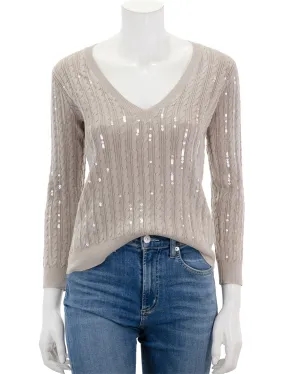     L'Agence   trinity sequin v neck pullover