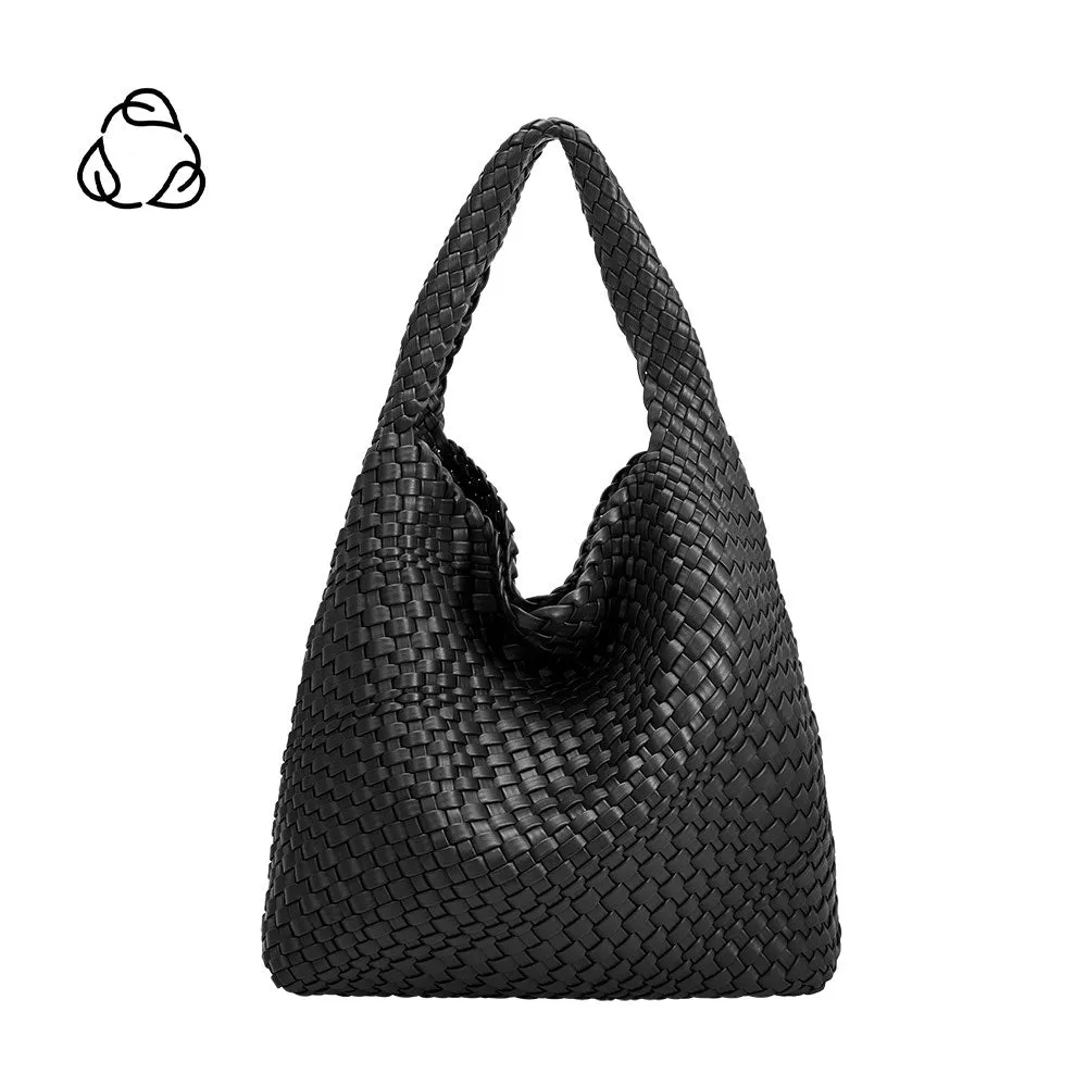 Leslie Black Braided Shoulder Bag