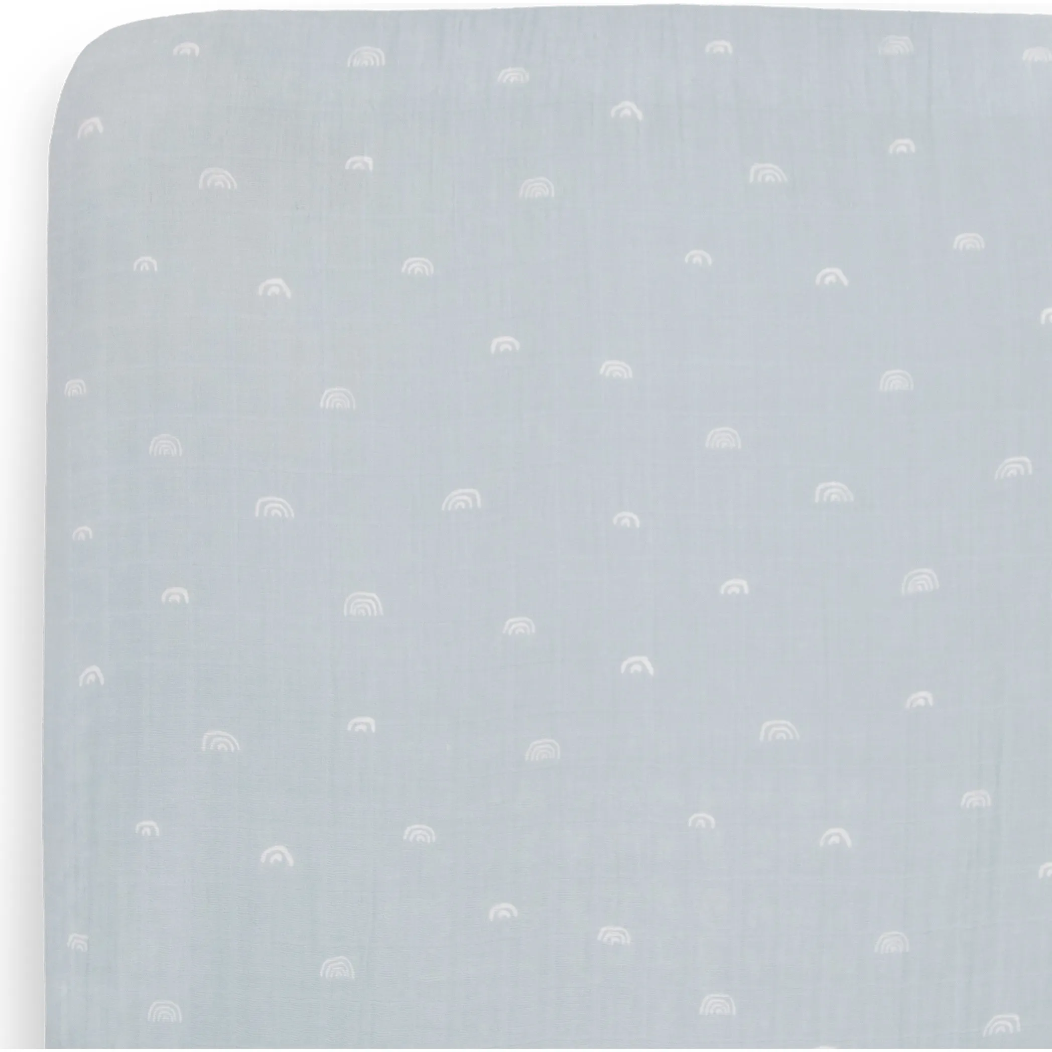 Little Unicorn Cotton Print Muslin Standard-Size Crib Sheet, Blue Rainbow