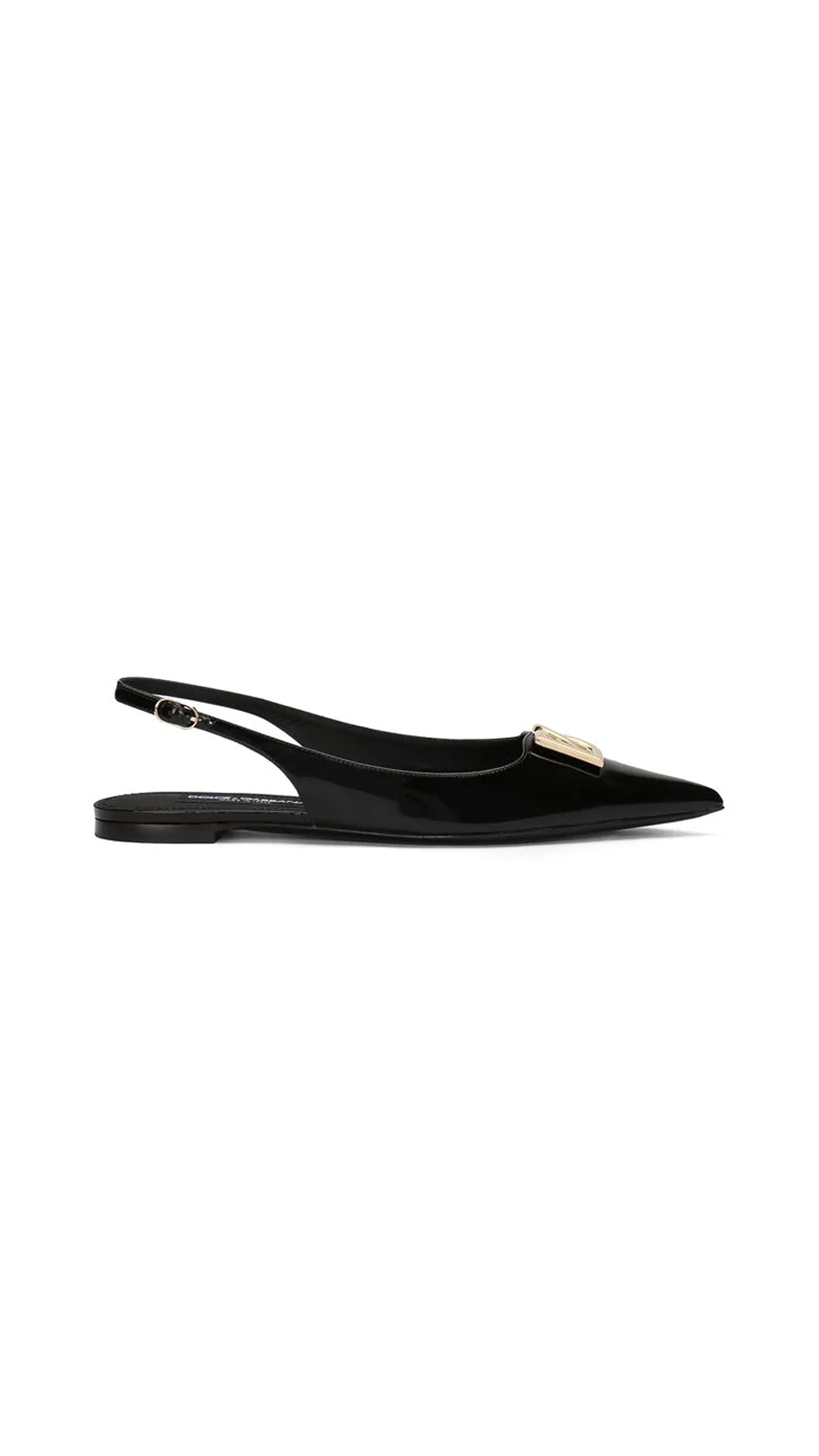 Logo Slingback Ballet Flats - Black