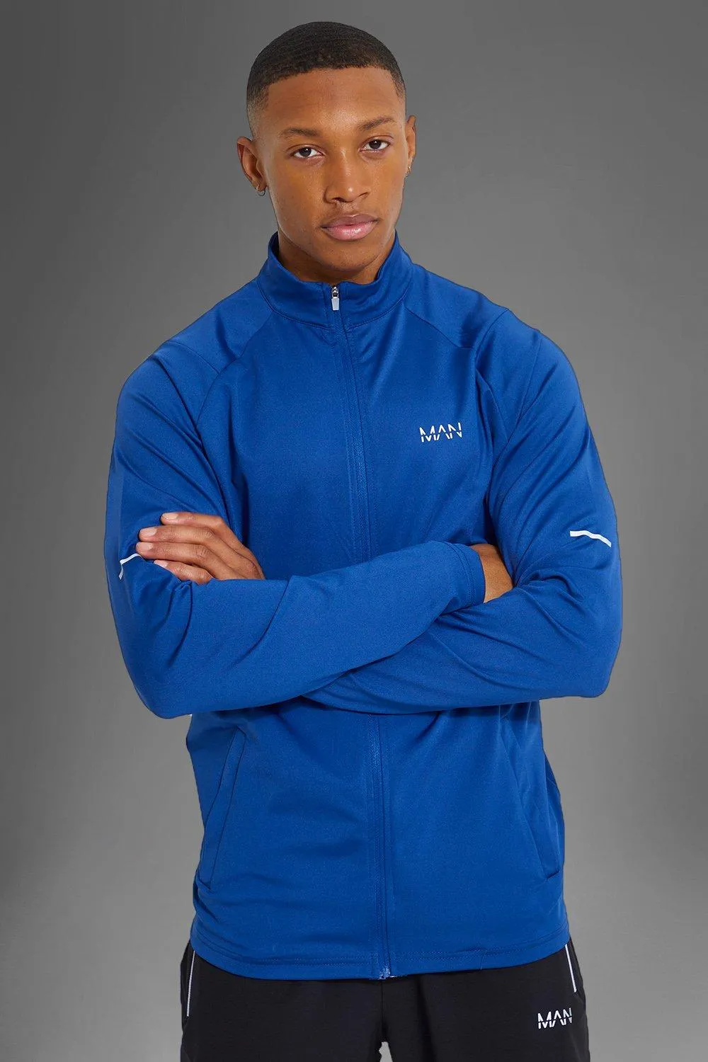 Man Active Gym Zip Through Track Jacket