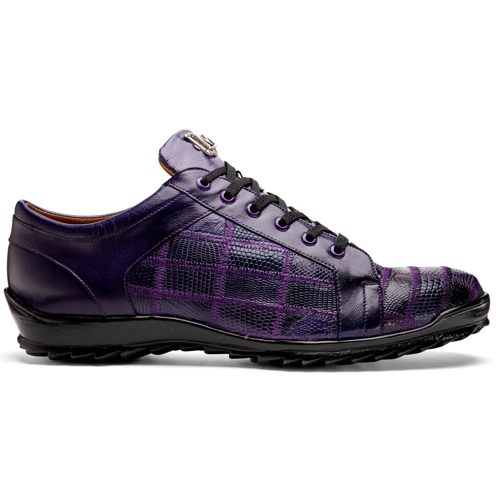 Marco Di Milano Bari Lizard Patchwork Sneakers Purple