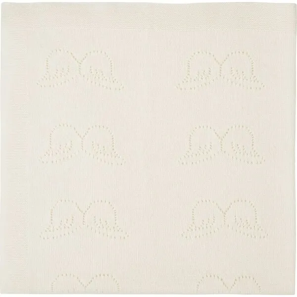 Marie-Chantal Pointelle Angel Wing Cashmere Blanket in Ivory