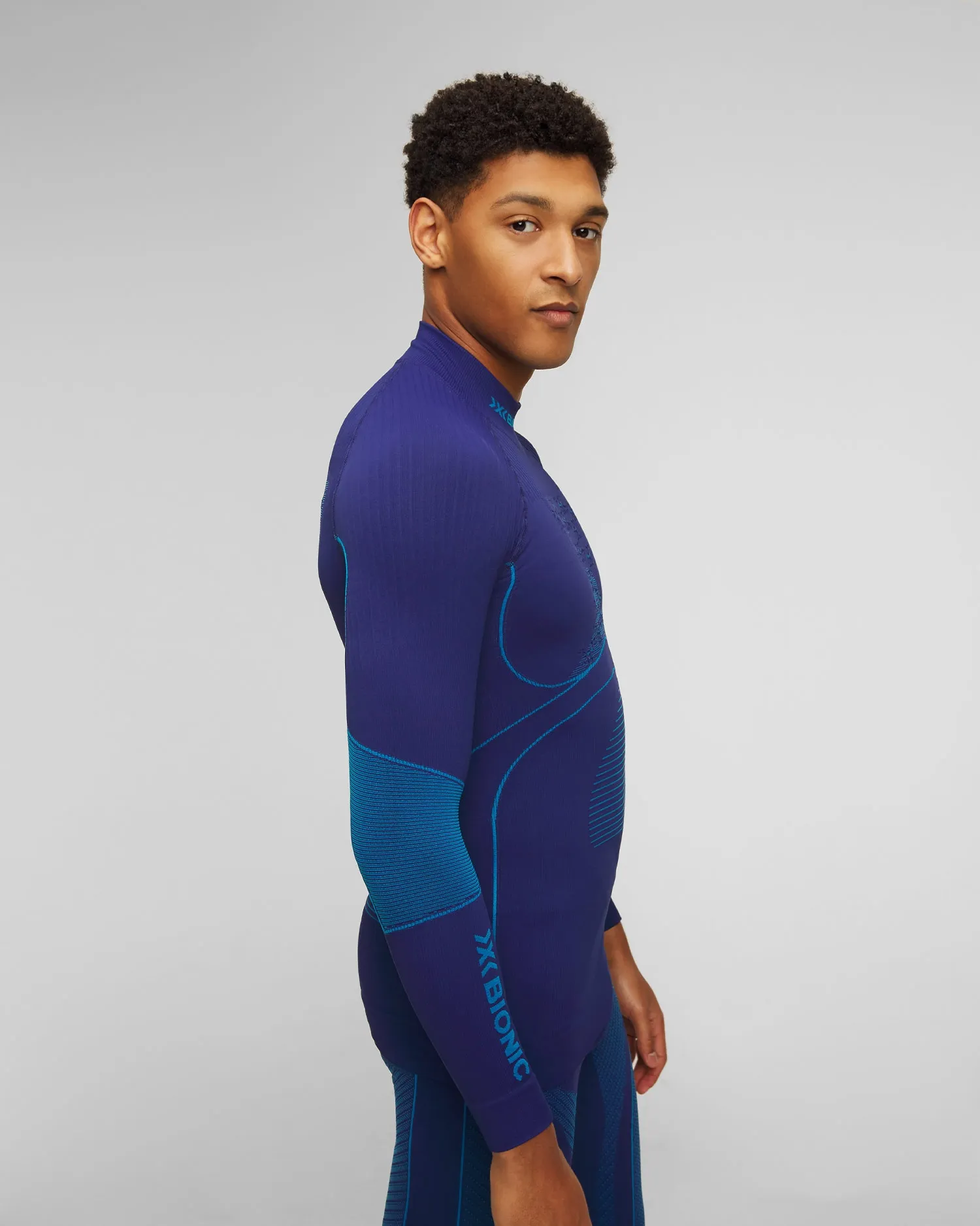 Men's navy blue longsleeve with half turtleneck X-Bionic Energy Accumulator 4.0 Turtle Neck LG SL eawt18w19m-a234