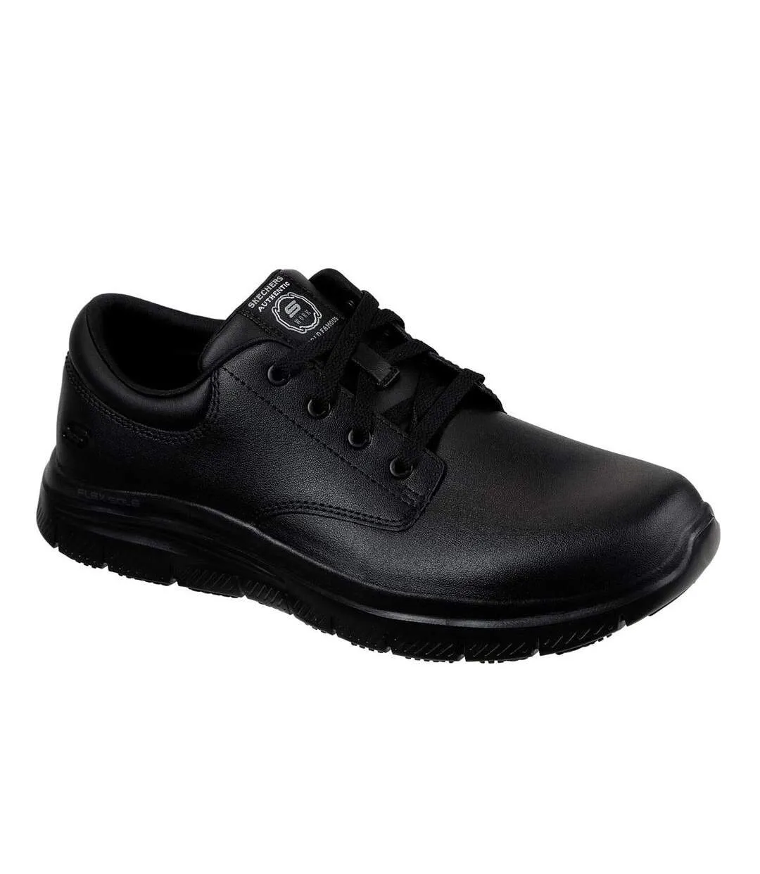 Mens flex advantage fourche leather trainers black Skechers