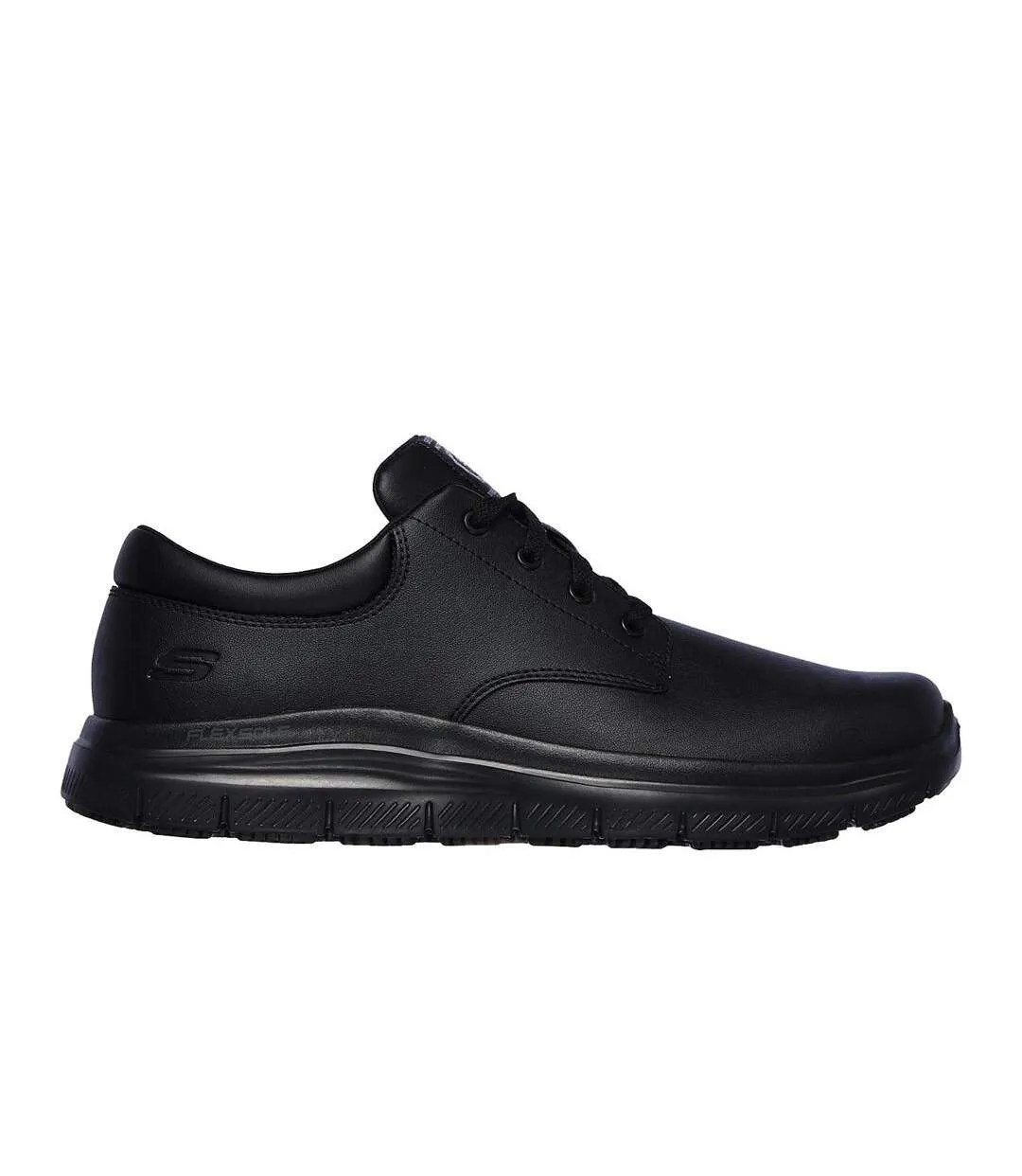 Mens flex advantage fourche leather trainers black Skechers