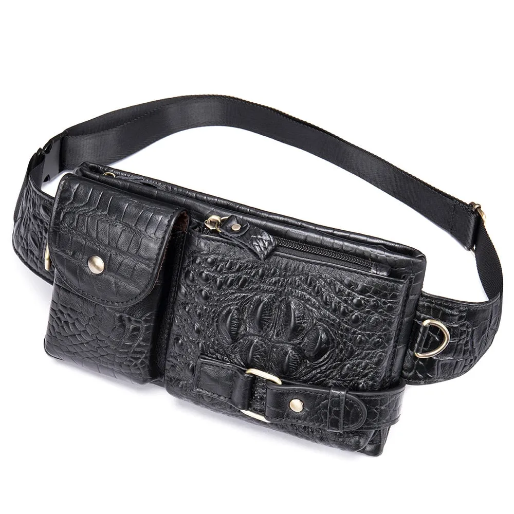 Men's Genuine Leather Waist Pack Waist Bag Belt Bag Phone Bag Travel Waist Pack