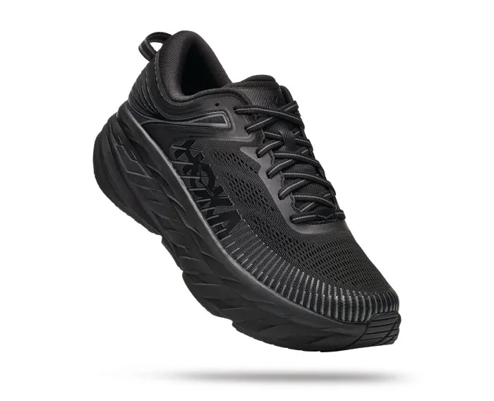 Mens Hoka Bondi 7 X-Wide in Black/Black