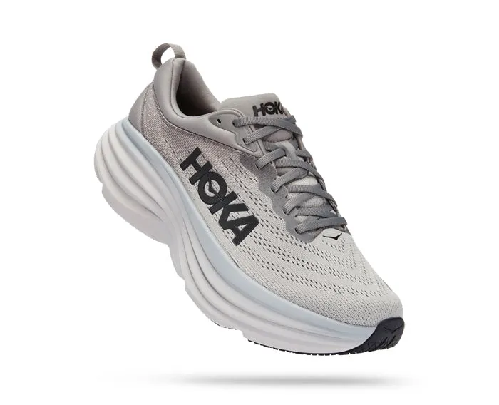 Mens Hoka Bondi 8 Extra Wide in Sharkskin/Harbor Mist