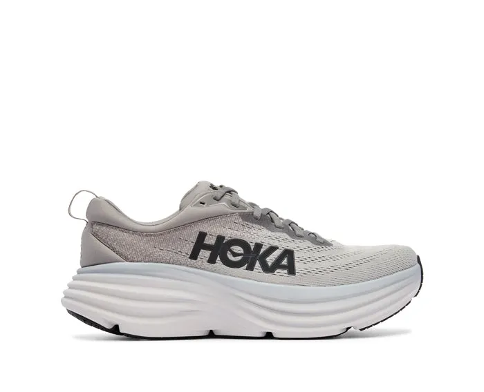 Mens Hoka Bondi 8 Extra Wide in Sharkskin/Harbor Mist