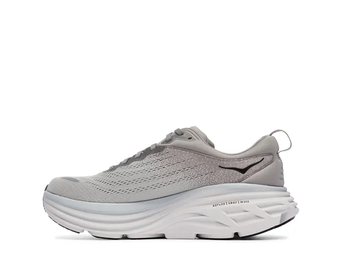 Mens Hoka Bondi 8 Extra Wide in Sharkskin/Harbor Mist