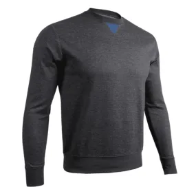 Men's Ls Crew Pullover - Black/grey - Medium