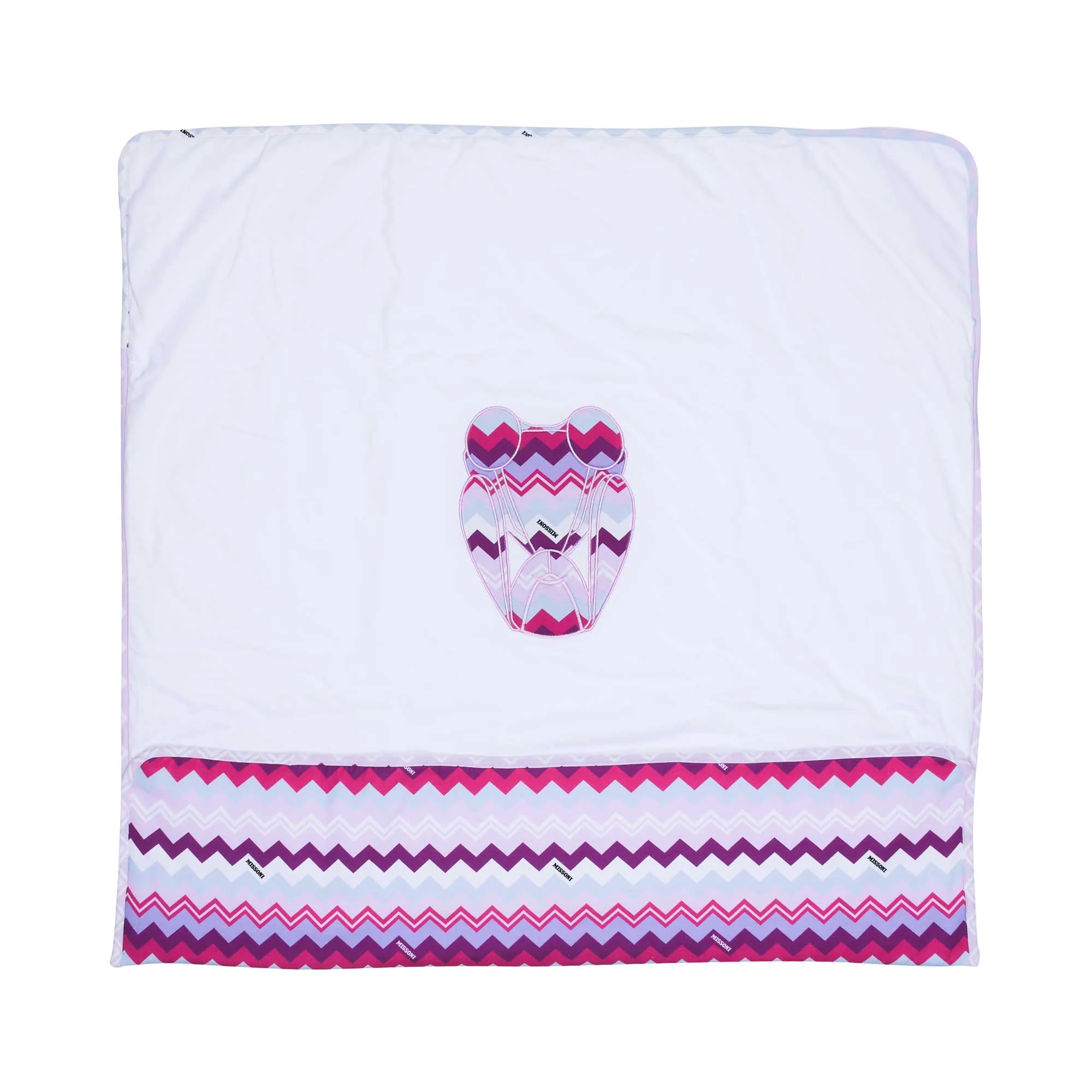 Missoni Kids New Born Blanket White & Pink One Size