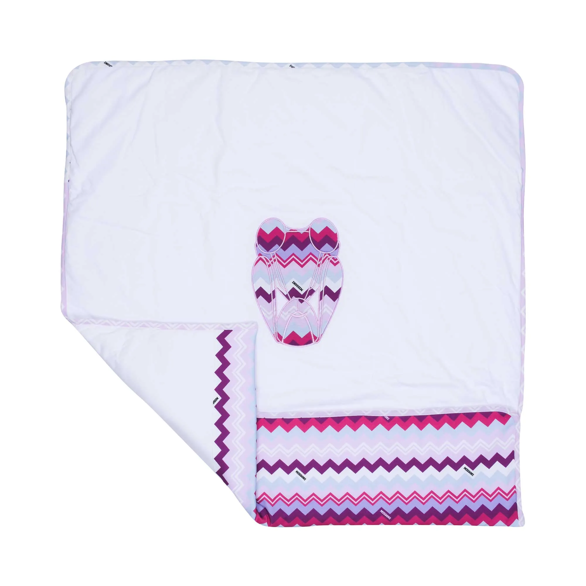 Missoni Kids New Born Blanket White & Pink One Size