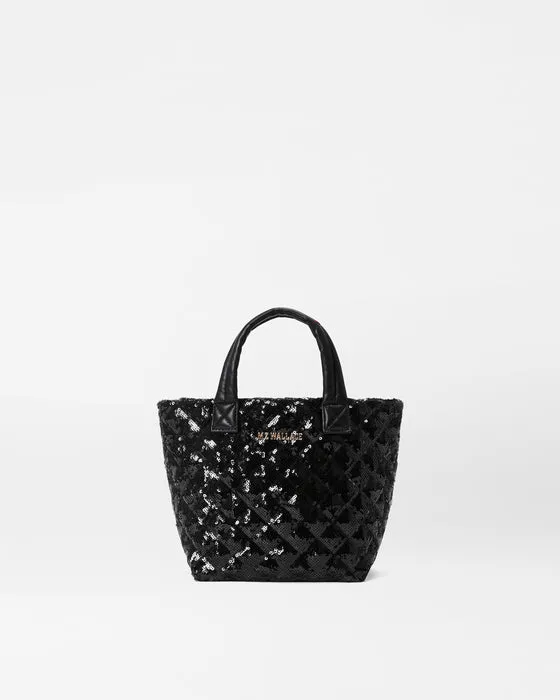 MZ Wallace    Micro Metro Tote Deluxe Black Sequin