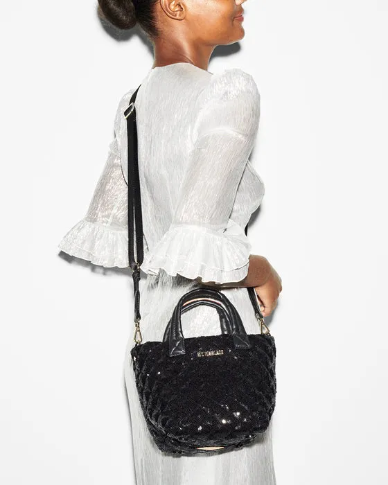 MZ Wallace    Micro Metro Tote Deluxe Black Sequin