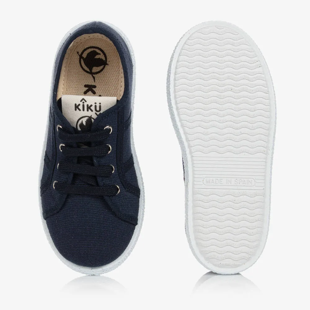 Navy Blue Canvas Trainers