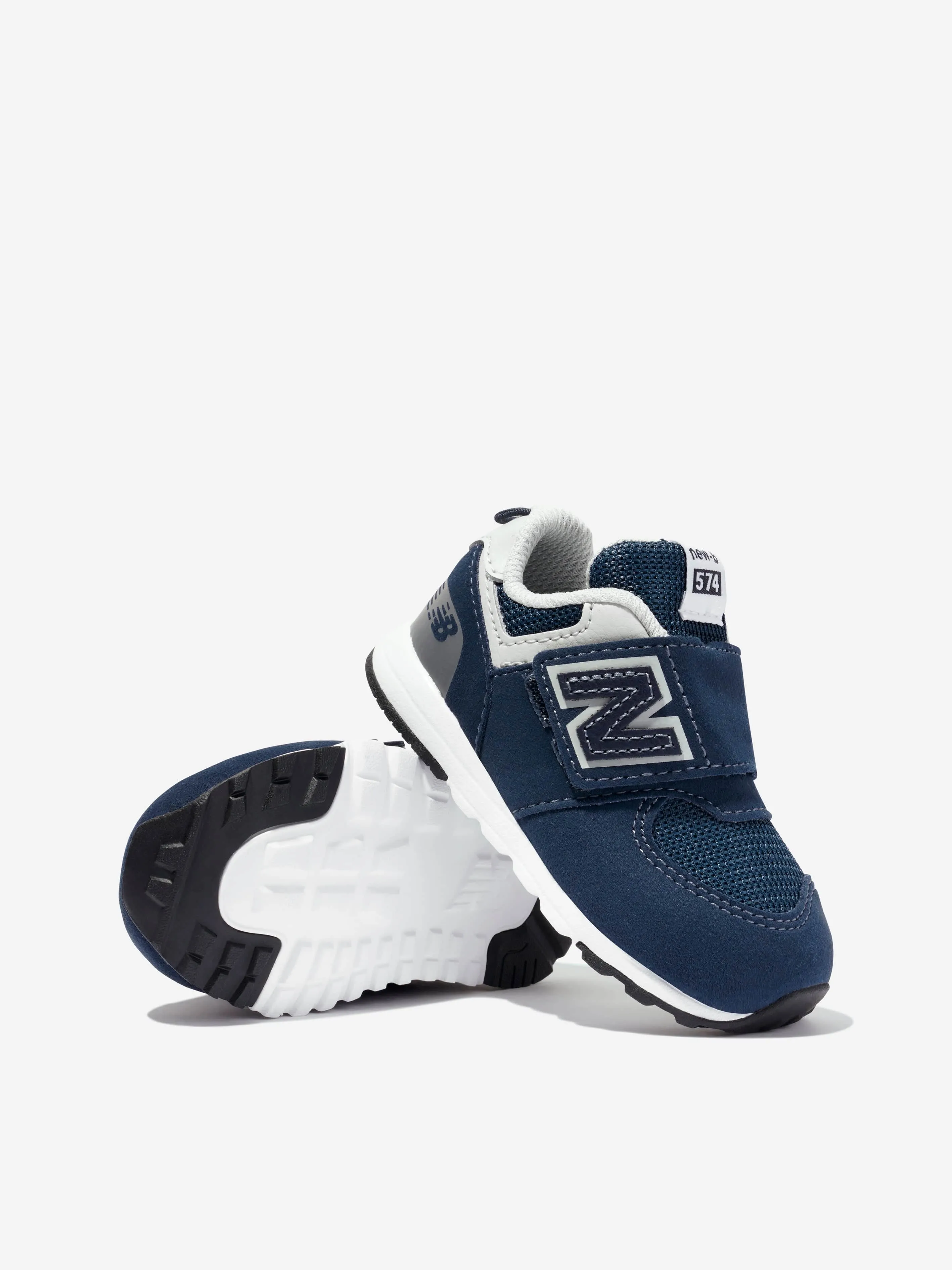 New Balance - Baby 574 Logo Trainers in Navy | Childsplay Clothing