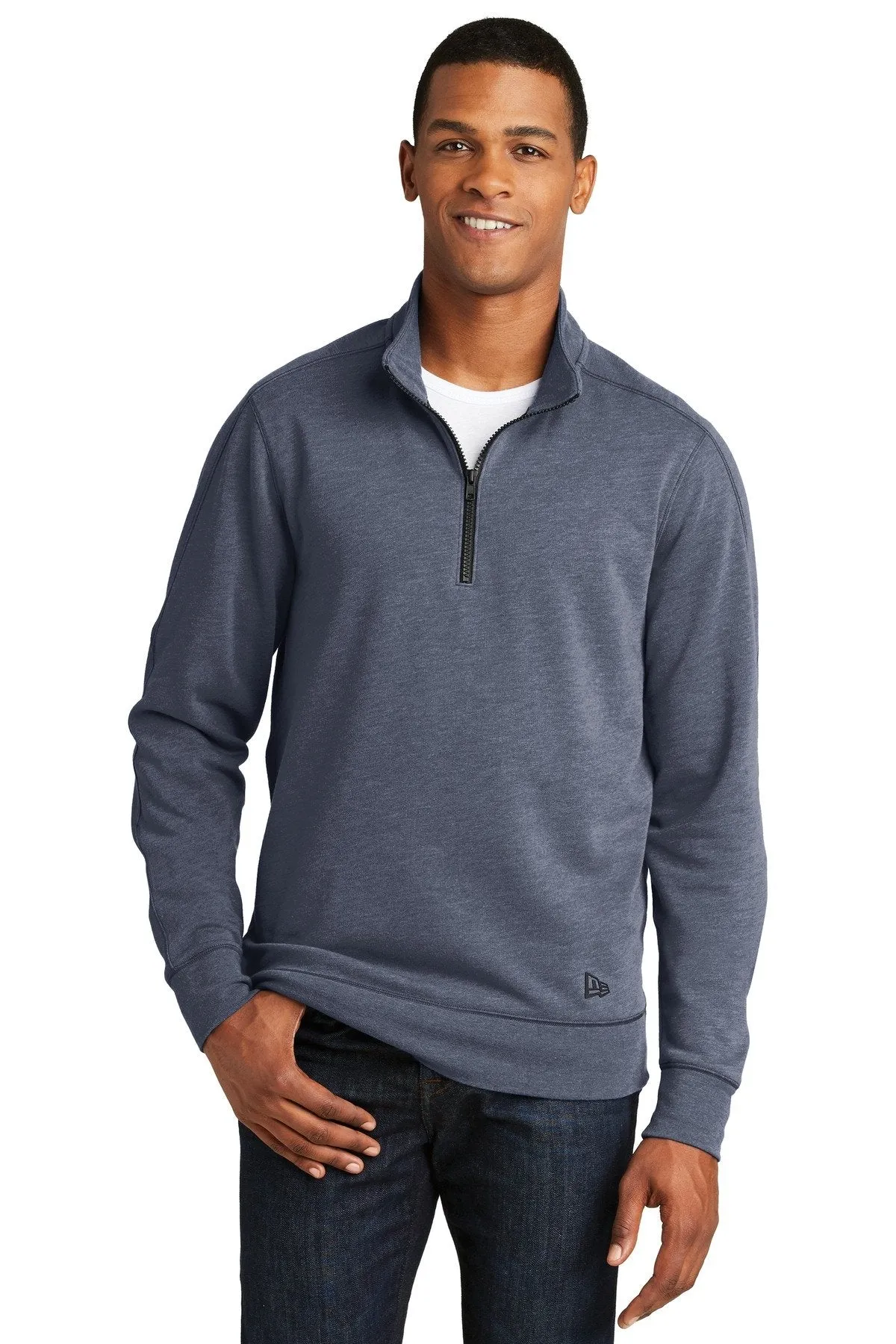 New Era Tri Blend Fleece 1/4-Zip Pullover NEA512 True Navy Heather