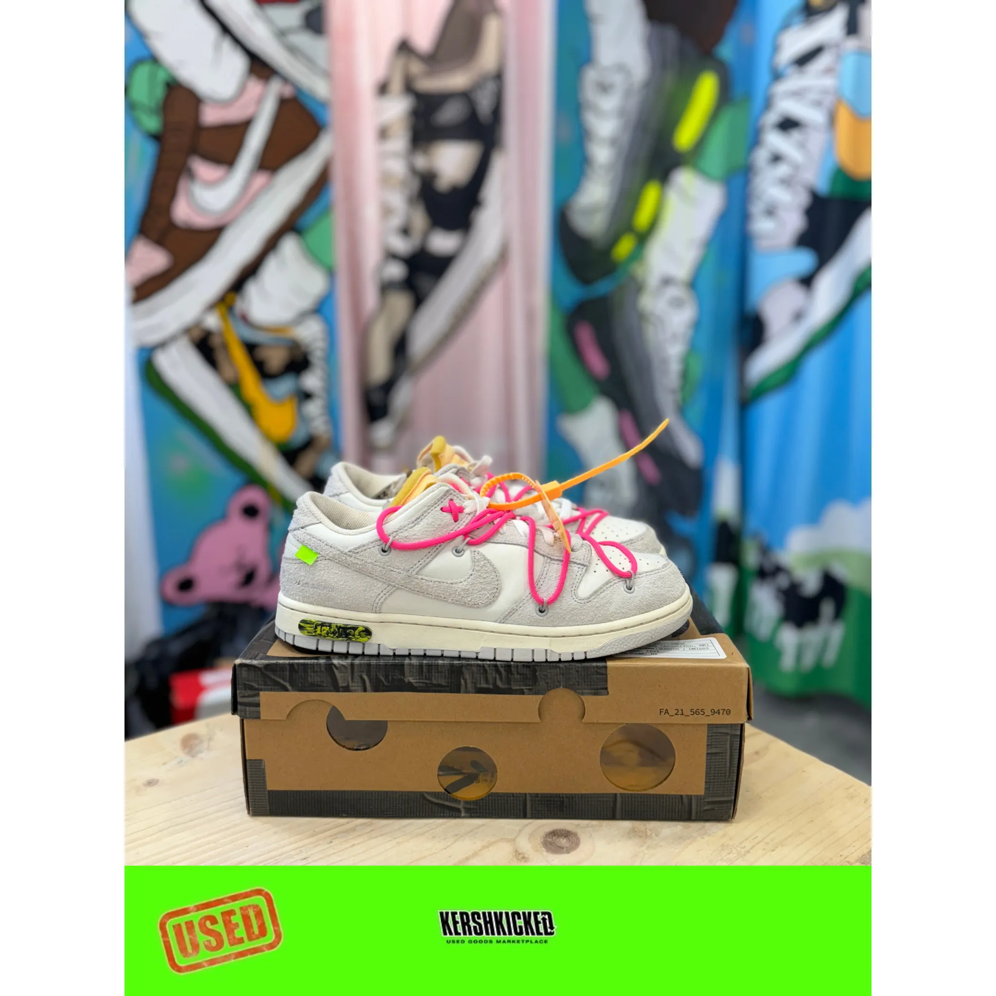 Nike Dunk Low Off White Lot 17. UK 8