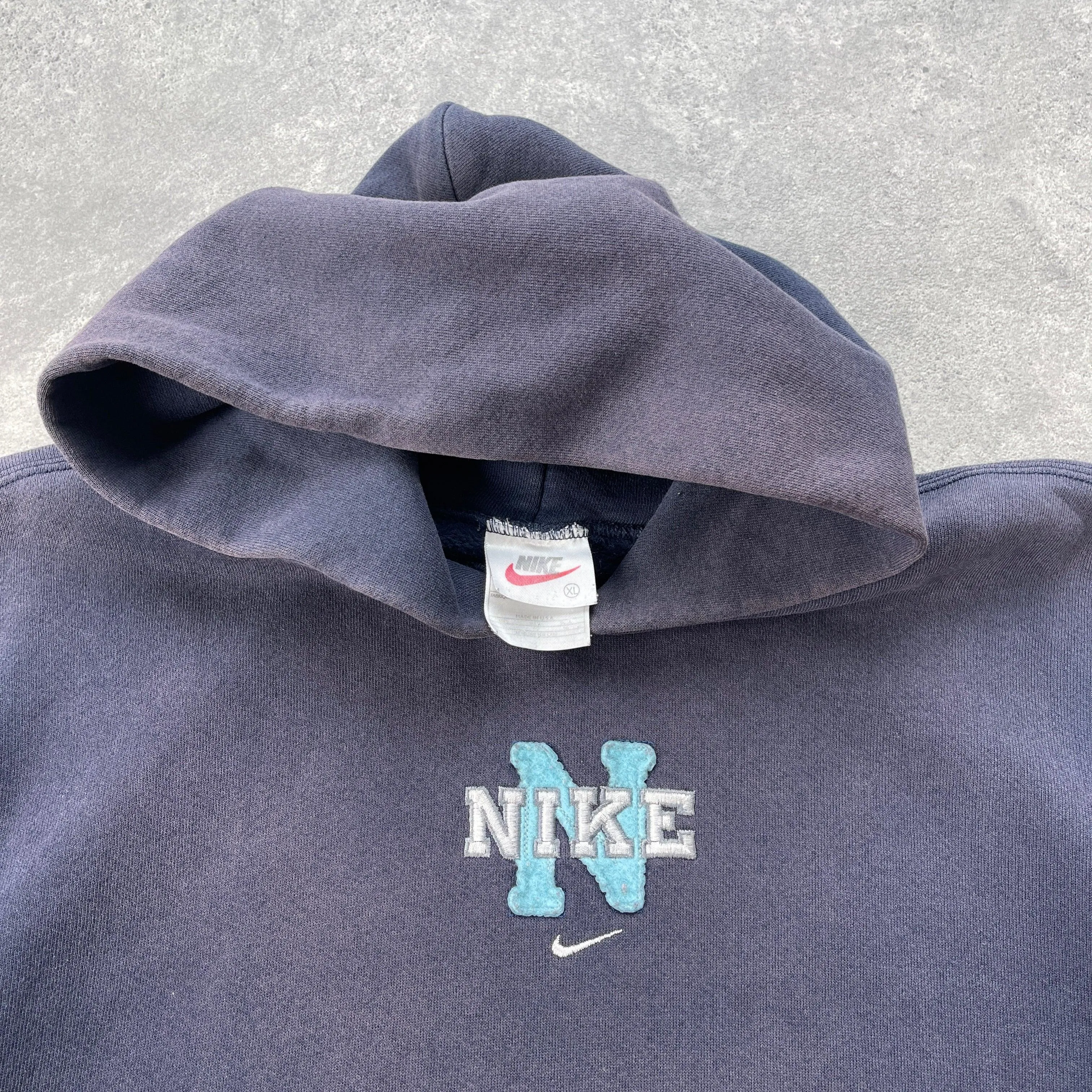 Nike RARE 1990s heavyweight embroidered hoodie (XL)