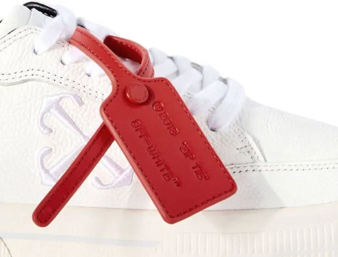 Off-White Vulcanized contrasting-tag leather sneakers