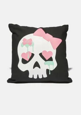 Pastel Goth Skull Pillow-