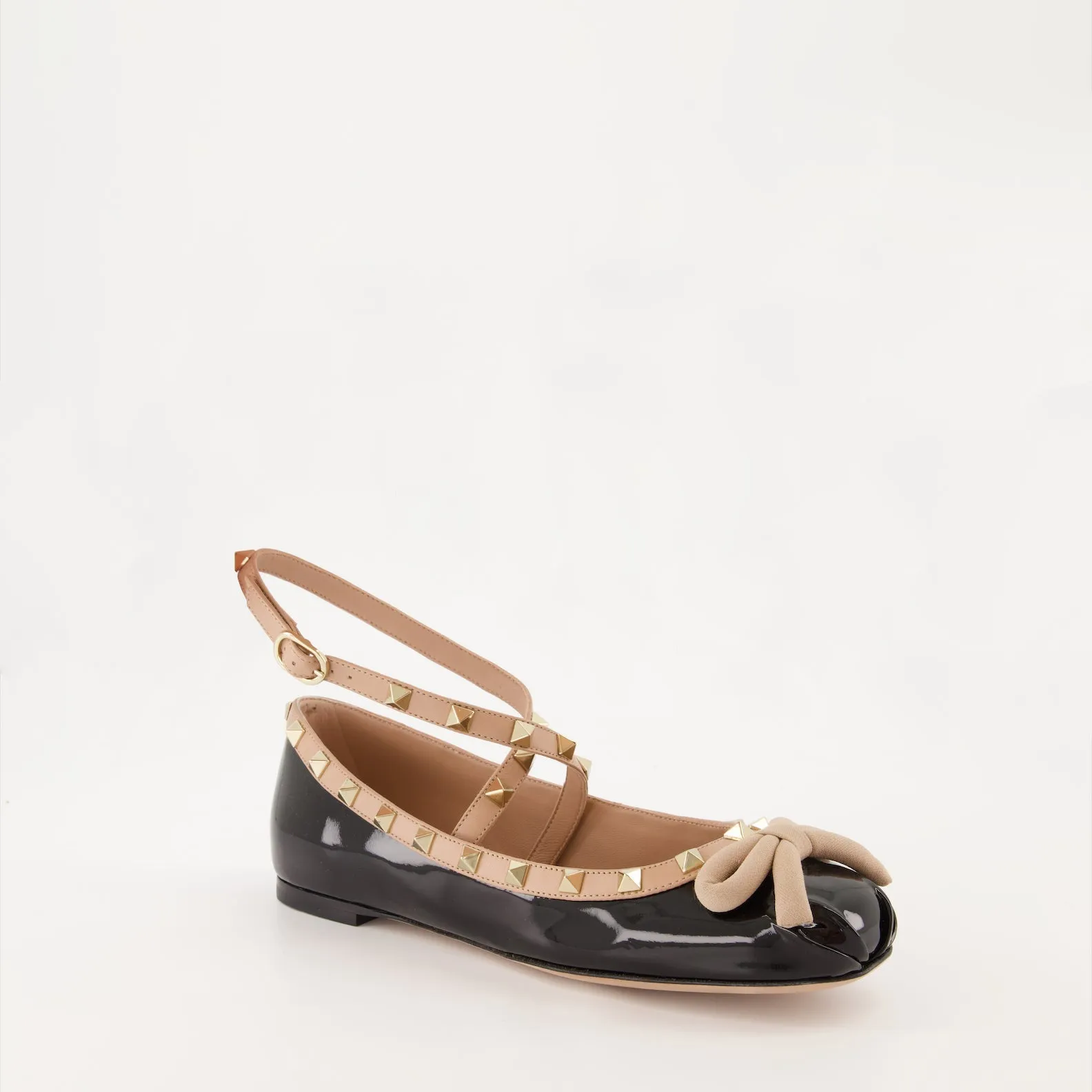 Patent Leather Rockstud Ballet Flats