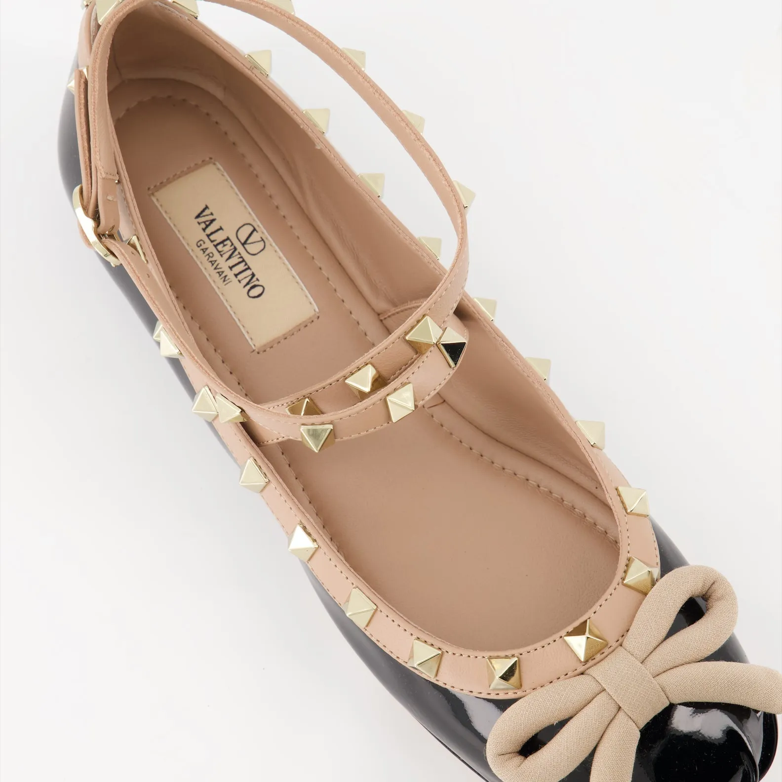 Patent Leather Rockstud Ballet Flats