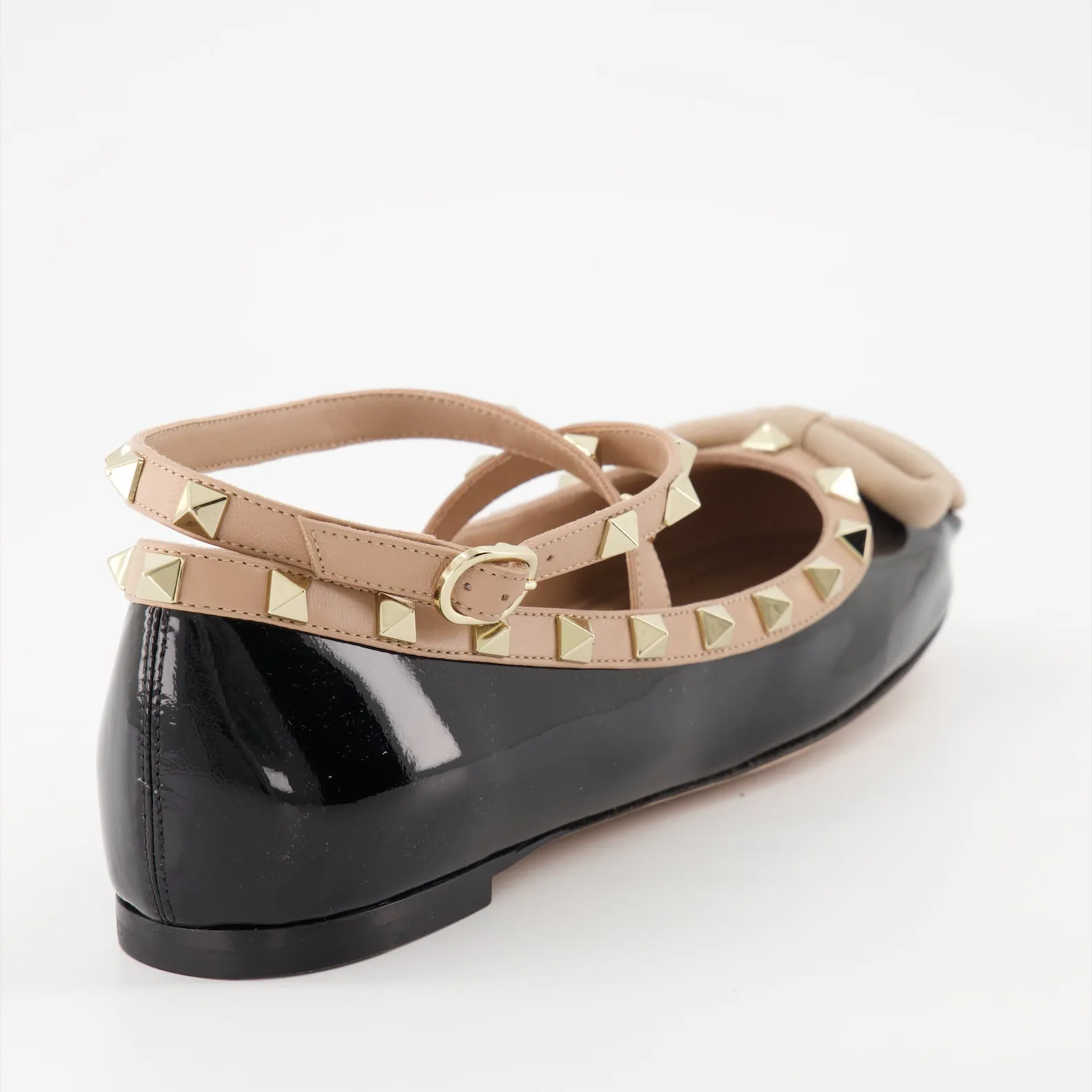 Patent Leather Rockstud Ballet Flats