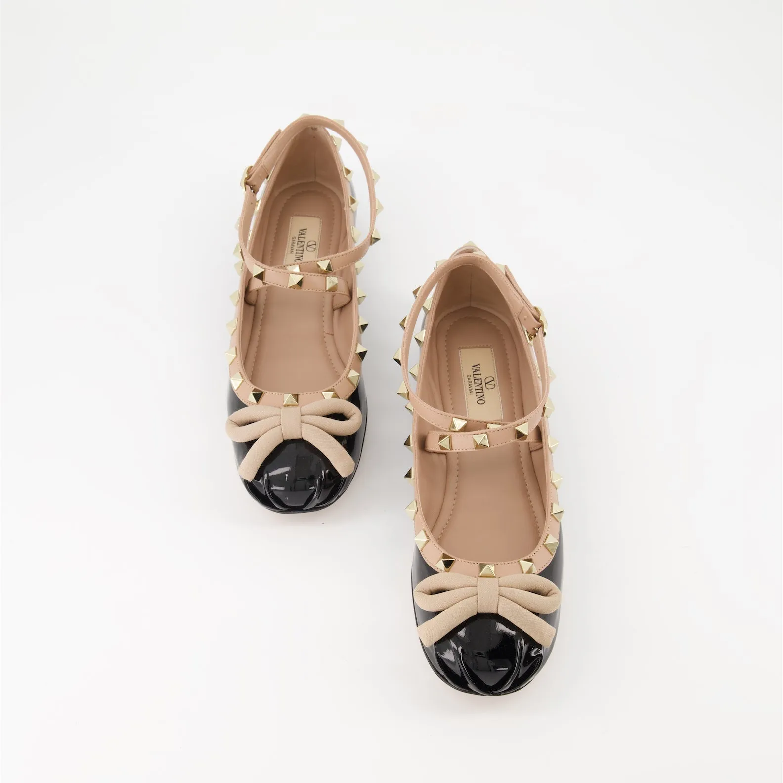 Patent Leather Rockstud Ballet Flats