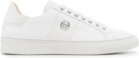 Philipp Plein logo-plaque leather sneakers White