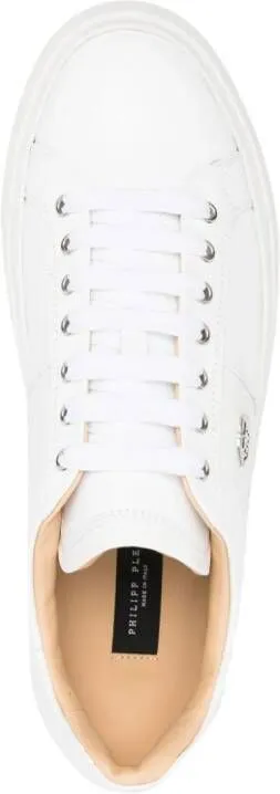 Philipp Plein logo-plaque leather sneakers White