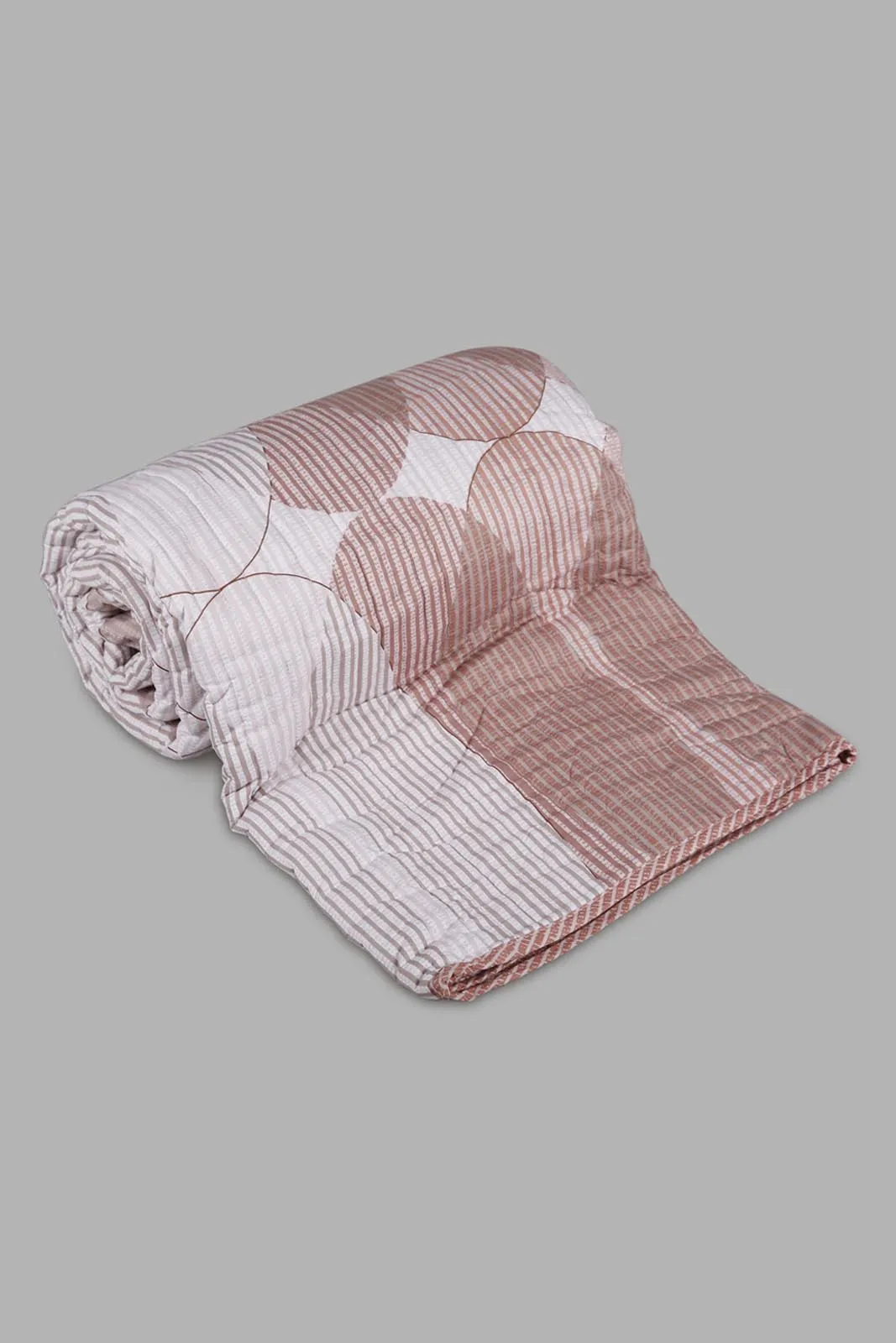 Pink Geometric Print Quilt Set 2-Piece (Single Size)