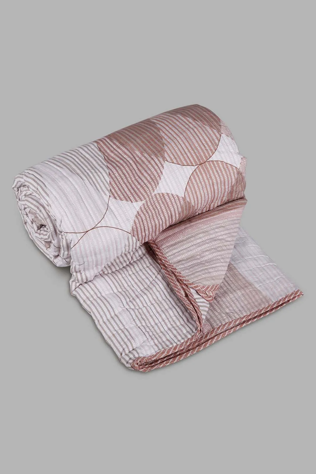 Pink Geometric Print Quilt Set 2-Piece (Single Size)