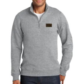 Port & Company Fan Favorite Fleece 1/4-Zip Pullover Sweatshirt- Pleather Mono Patch