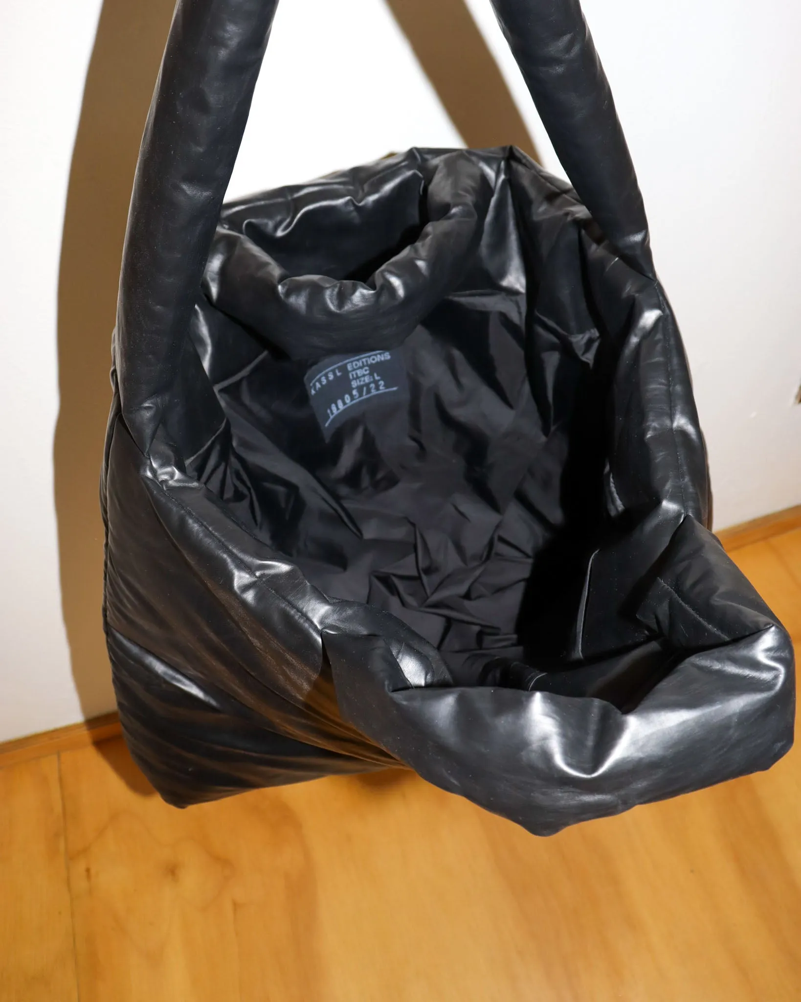 Pre-owned: KASSL Leather Pillow Tote in Black