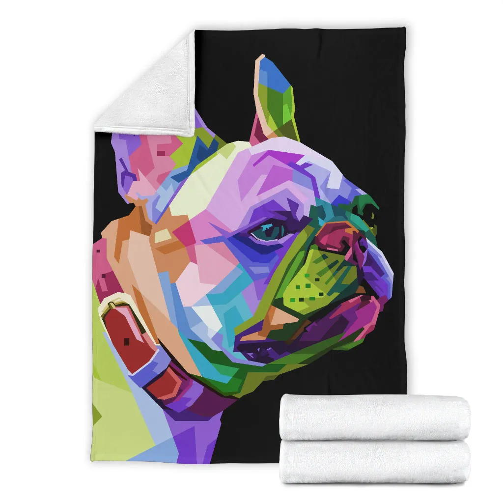 Premium Blanket cute french bulldog geometric pop art style