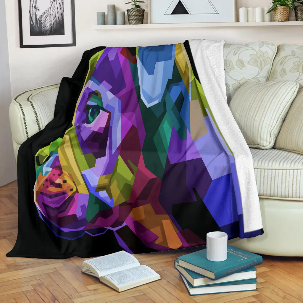 Premium Blanket english bulldog pop art style