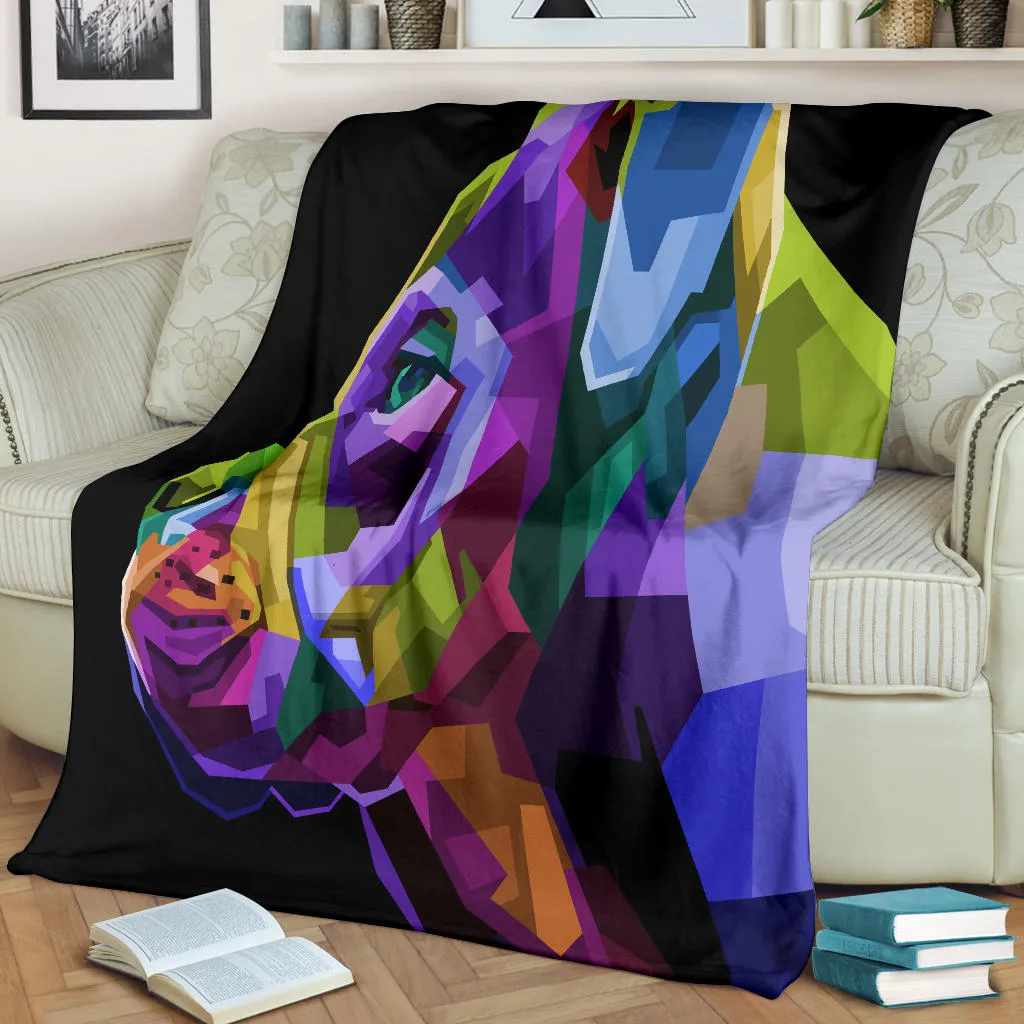 Premium Blanket english bulldog pop art style